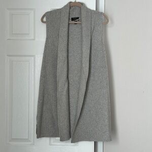 Charter Club Luxury 100% Cashmere Duster Vest Grey Gray Medium Sleveless